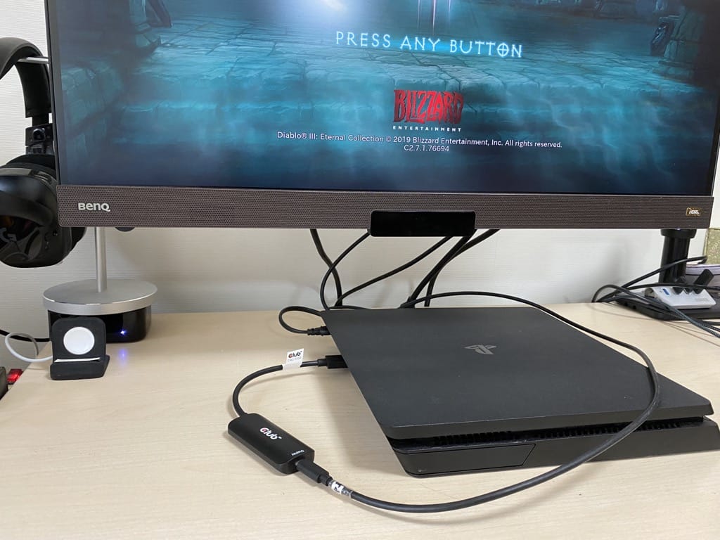 club3d cac-1332をPS4とBenQ EX2780Qと繋ぐ